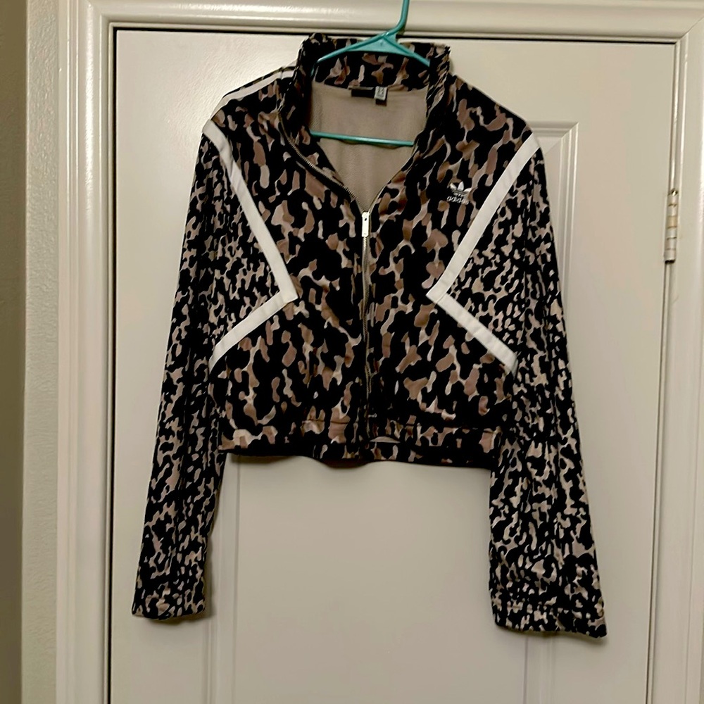 Adidas leopard cropped jacket